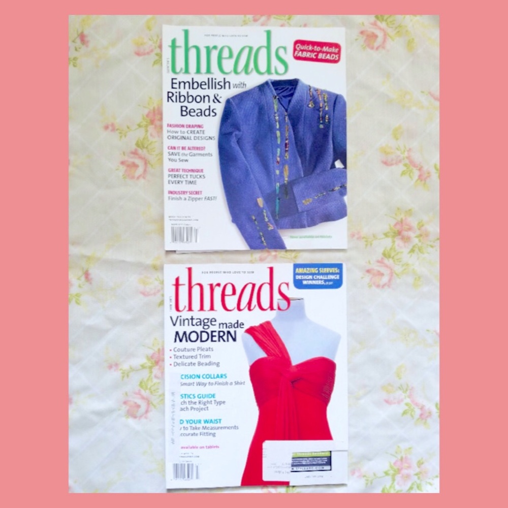 THREADS Sewing Magazine For People Who Love To Sew BUNDLE of (2)